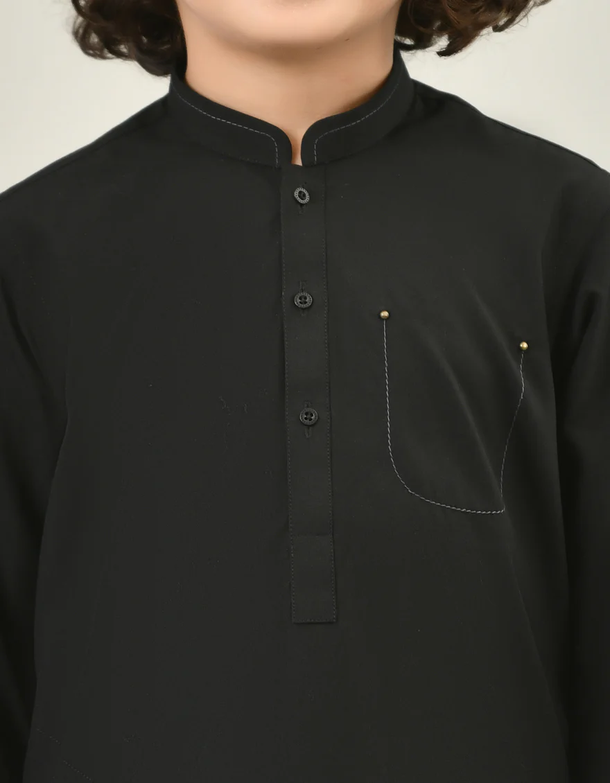BLACK BLENDED KAMEEZ SHALWAR | JCKS-US-45042/A22/JJ8273-CL - Image 2