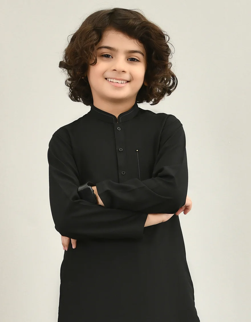 BLACK BLENDED KAMEEZ SHALWAR | JCKS-US-45042/A22/JJ8273-CL - Image 3