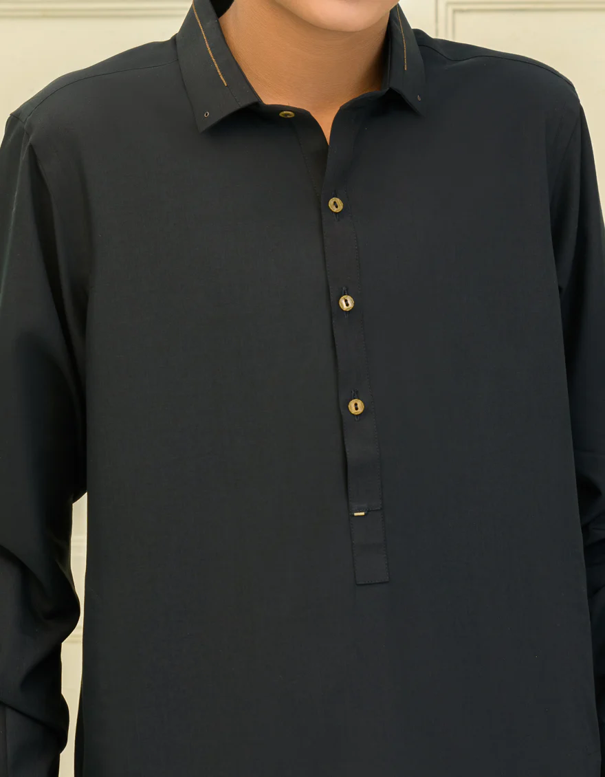 BLACK BLENDED KAMEEZ SHALWAR | JCKS-US-45113/A23/JJ8786-CL - Image 2