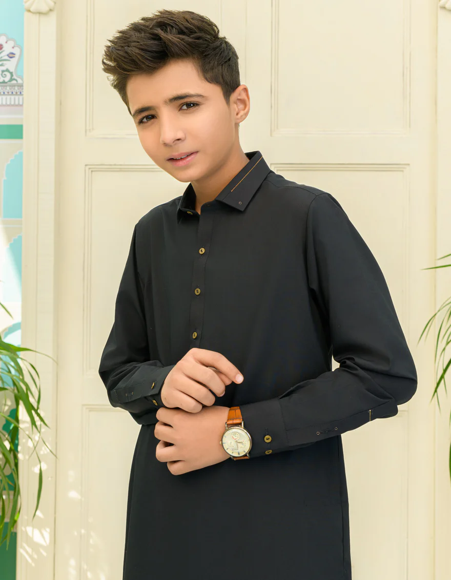 BLACK BLENDED KAMEEZ SHALWAR | JCKS-US-45113/A23/JJ8786-CL - Image 3