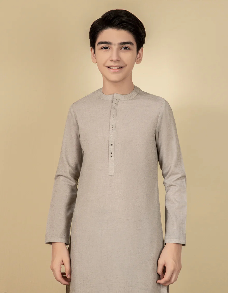 ASH GREY BLENDED KAMEEZ SHALWAR | JCKS-W-US-41165/W22/JJ7345-CL - Image 3