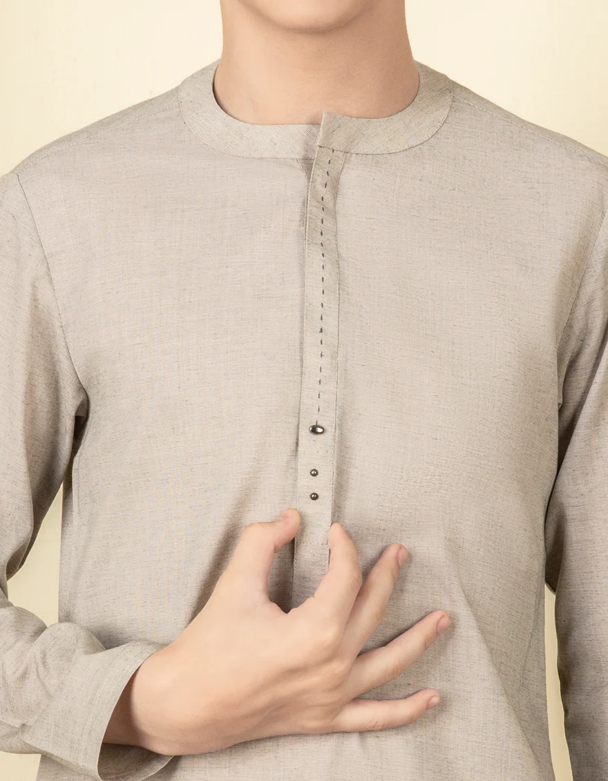 ASH GREY BLENDED KAMEEZ SHALWAR | JCKS-W-US-41166/W22/JJ7345-CL - Image 2