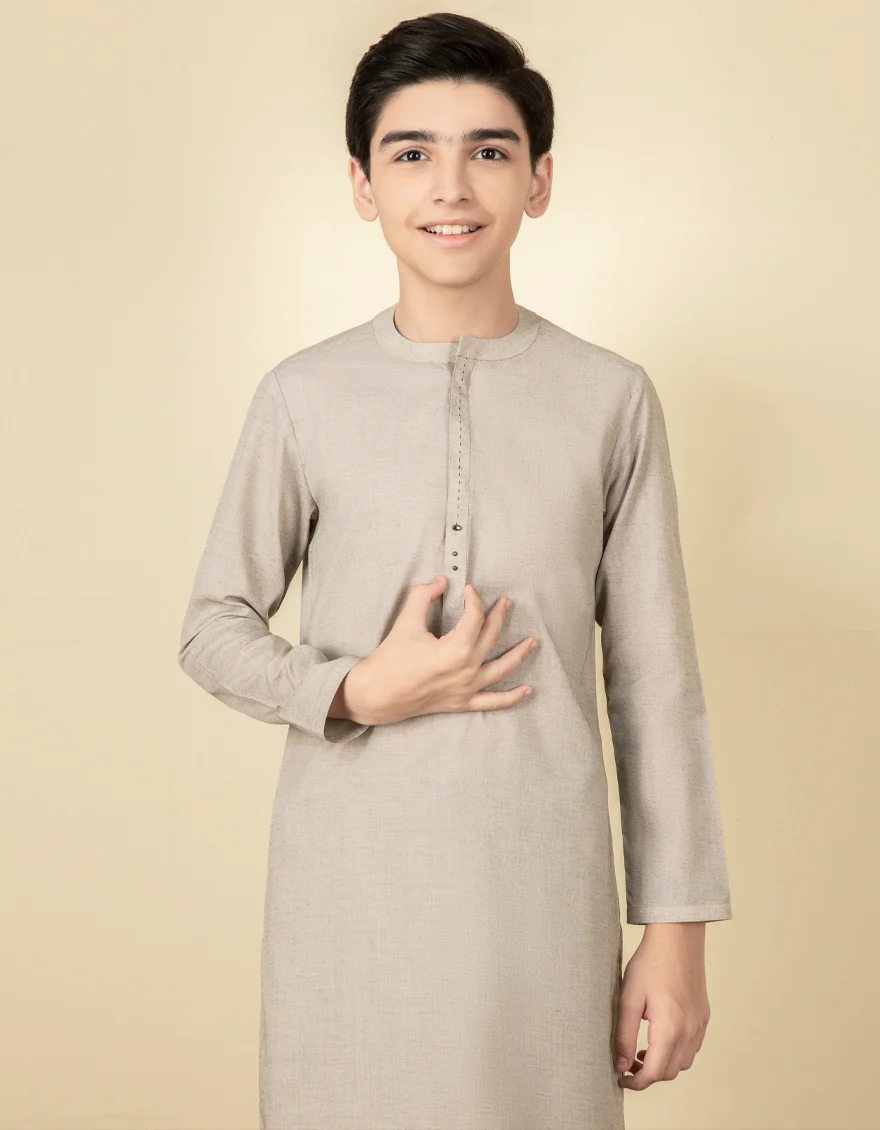 ASH GREY BLENDED KAMEEZ SHALWAR | JCKS-W-US-41166/W22/JJ7345-CL - Image 3