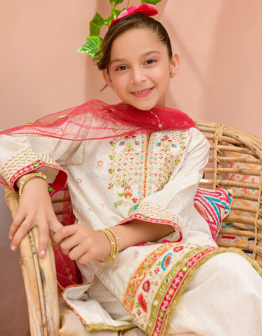 WHITE LAWN 3PC STITCHED | JGK-S-24-1927 FB/SHIREEN-02 JH-295 - Image 3