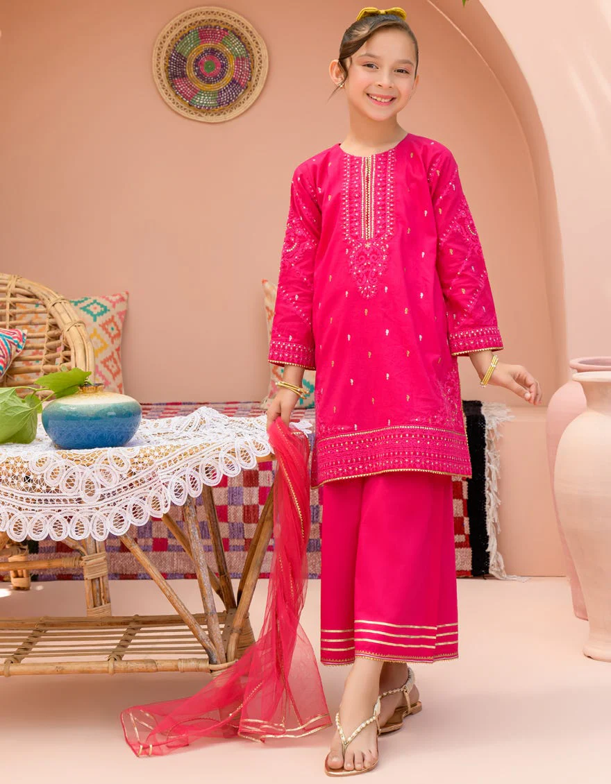 PINK LAWN 3PC STITCHED | JGK-S-24-1928 FB/SHIREEN-03 HF-195 - Image 2