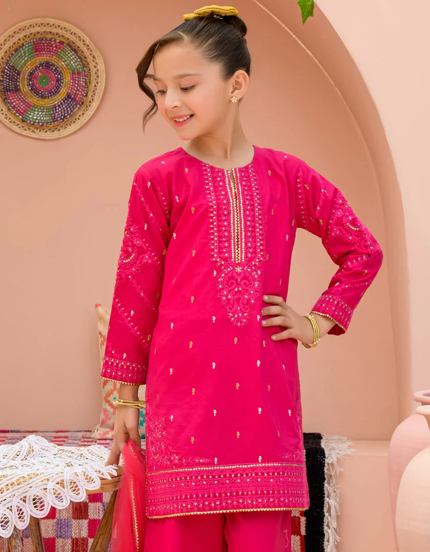 PINK LAWN 3PC STITCHED | JGK-S-24-1928 FB/SHIREEN-03 HF-195 - Image 3
