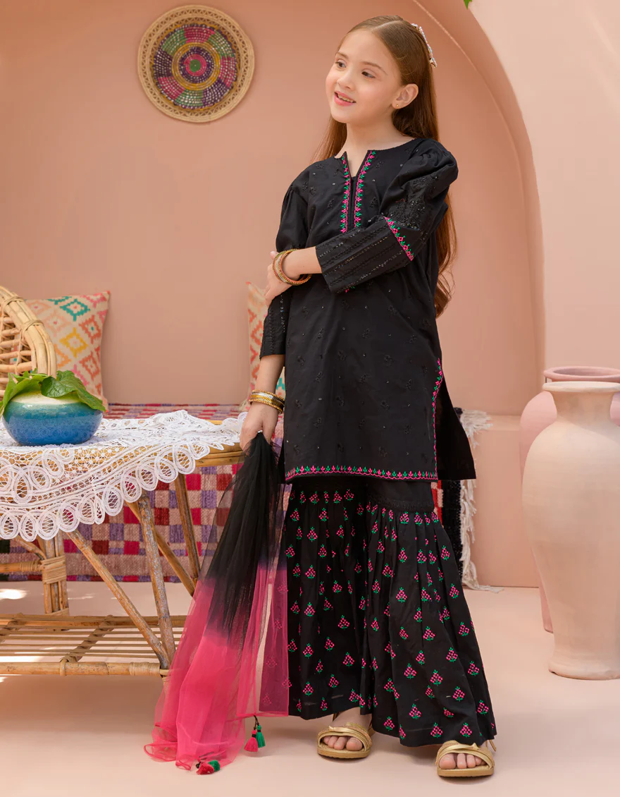 BLACK LAWN 3PC STITCHED | JGK-S-24-1929 FB/SHIREEN-04 - Image 4