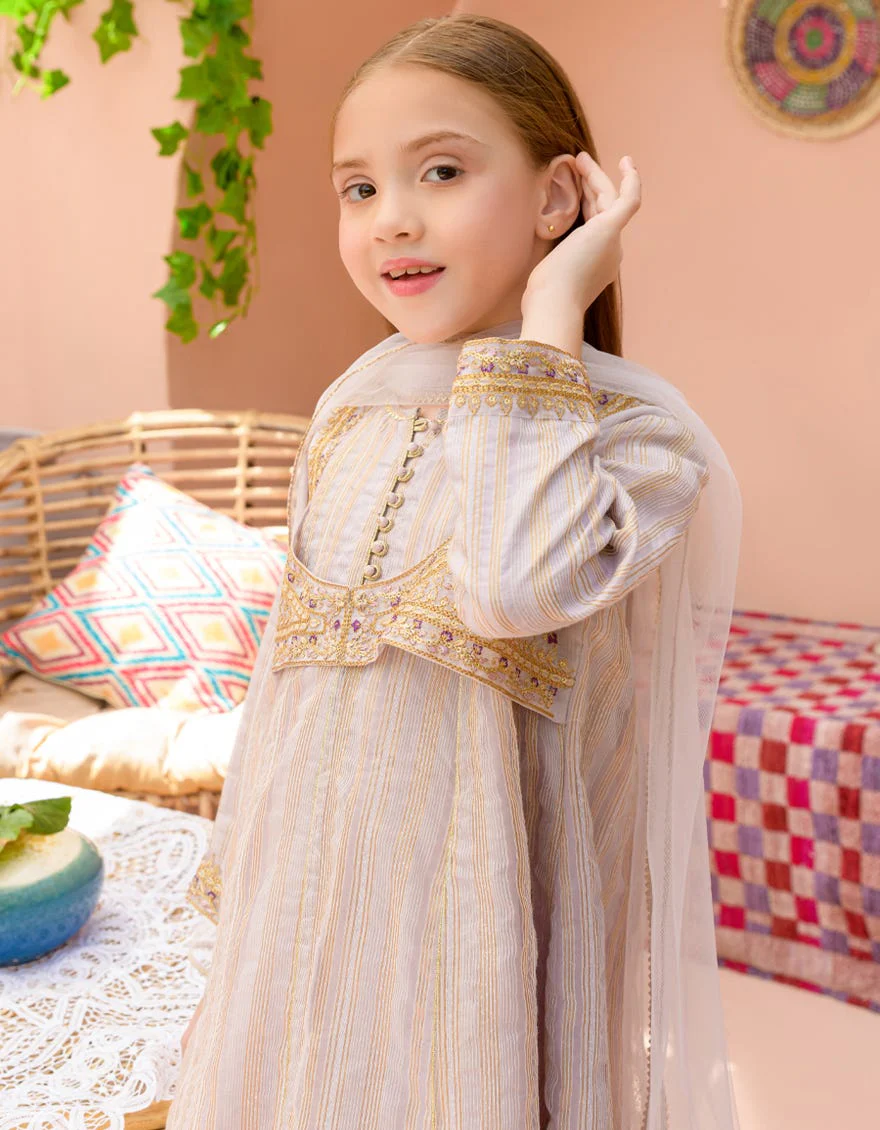 PURPLE ORGANZA 3PC STITCHED | JGK-S-24-1930 FB/SHIREEN-05 - Image 3