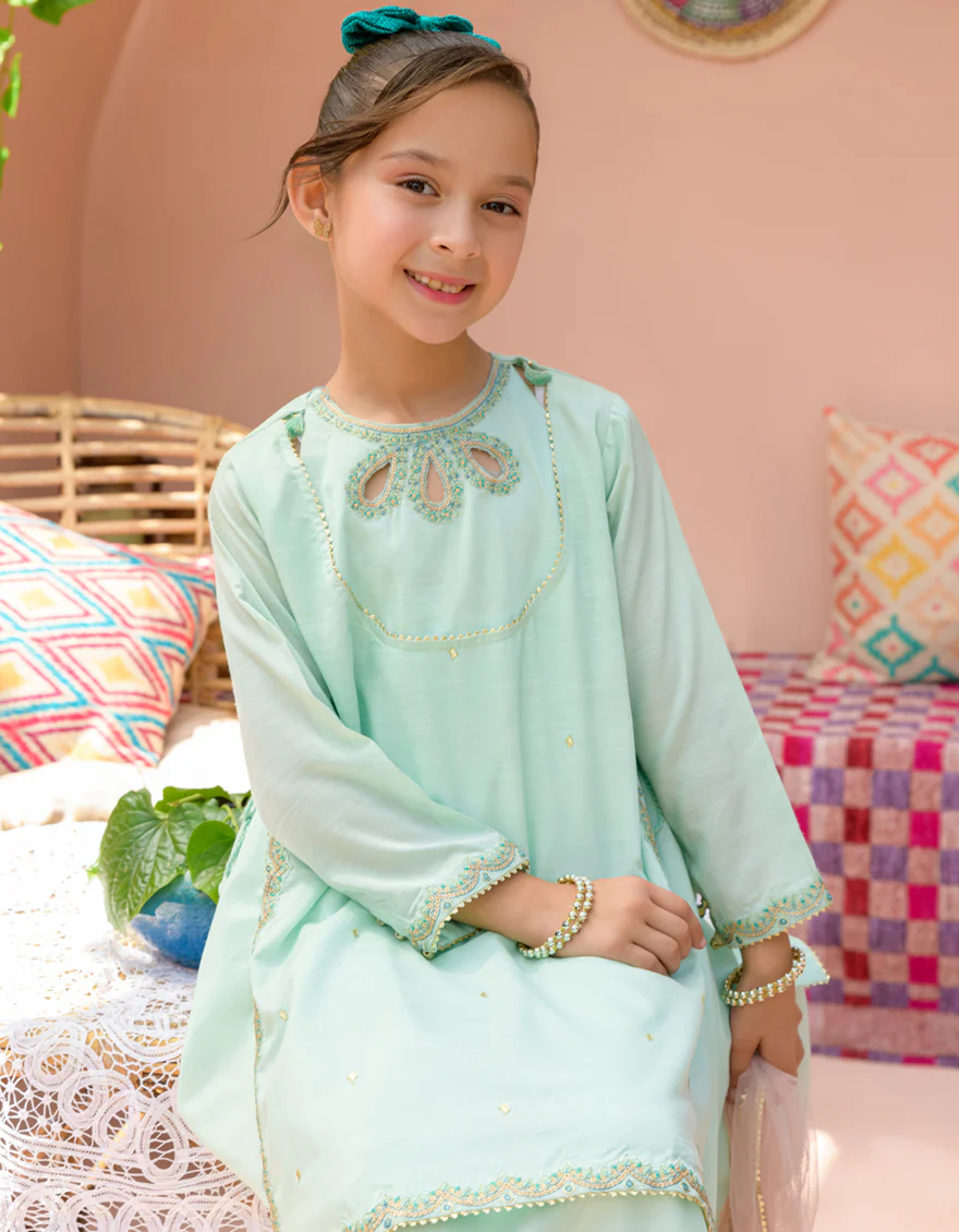 BLUE RAW SILK 3PC STITCHED | JGK-S-24-1933 FB/SHIREEN-08 - Image 3