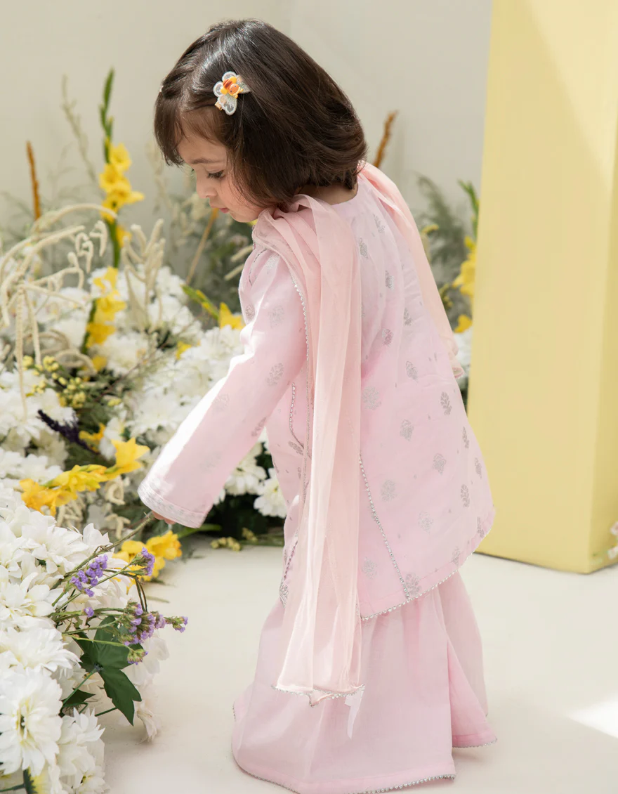 PINK LAWN 3PC STITCHED | JGK-S-24-1938 FB/LITTLE LUXURY-02 - Image 2