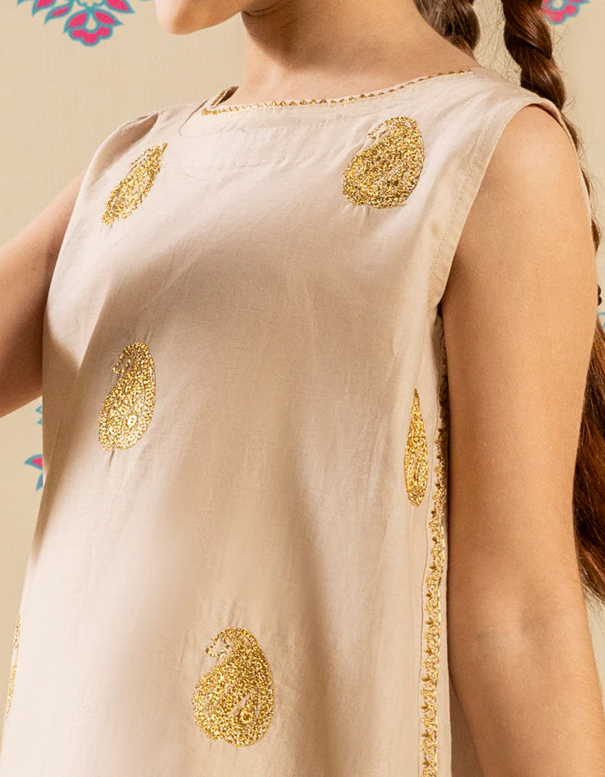 BEIGE LAWN 3PC STITCHED | JGK-S-JGP-25-1511 FB/SHEEN GILTZ-5 - Image 3