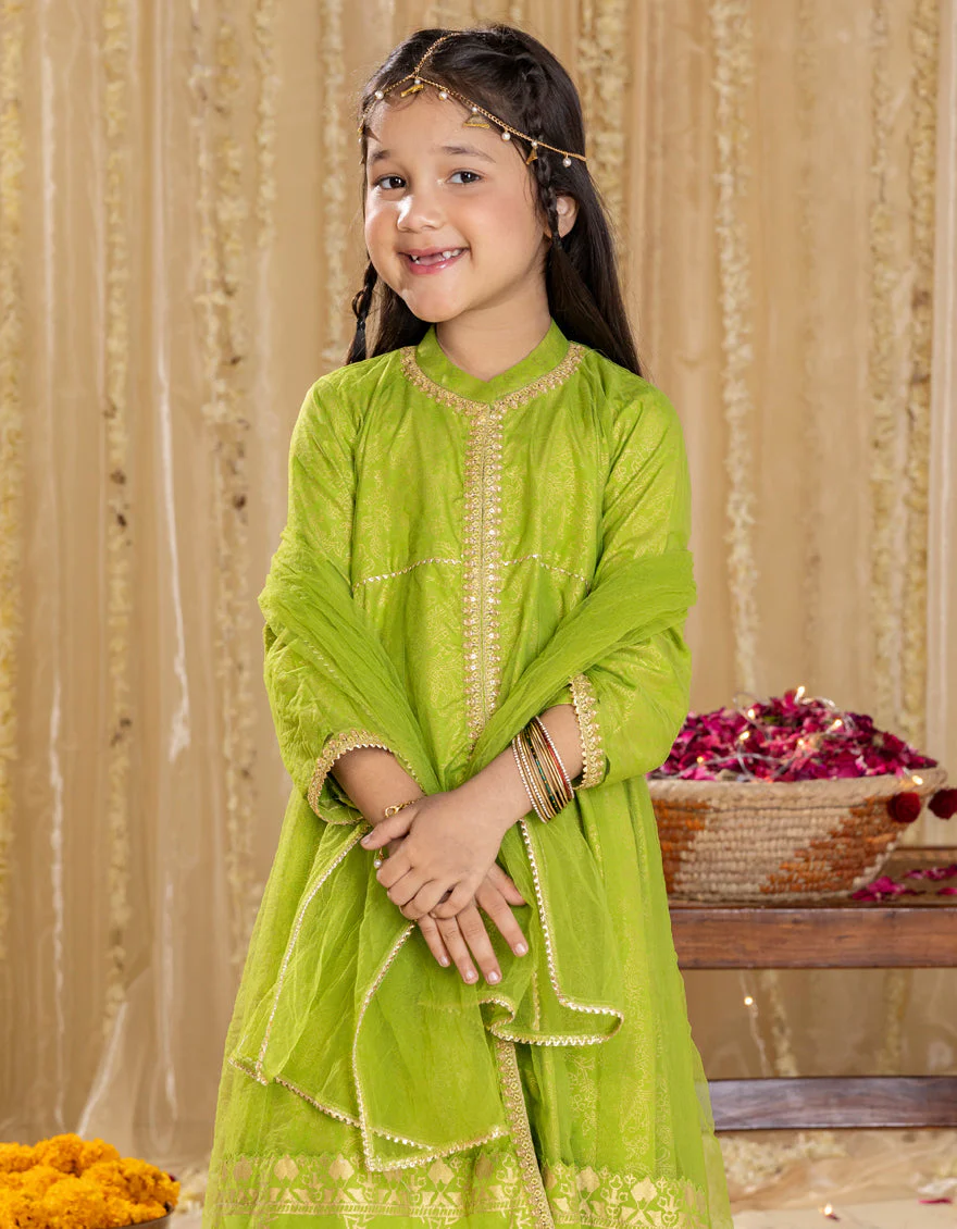 GREEN SILK 3PC STITCHED | JGK-S-JGP-25-1521 FB/RAZZLE DAZZLE-03 - Image 2