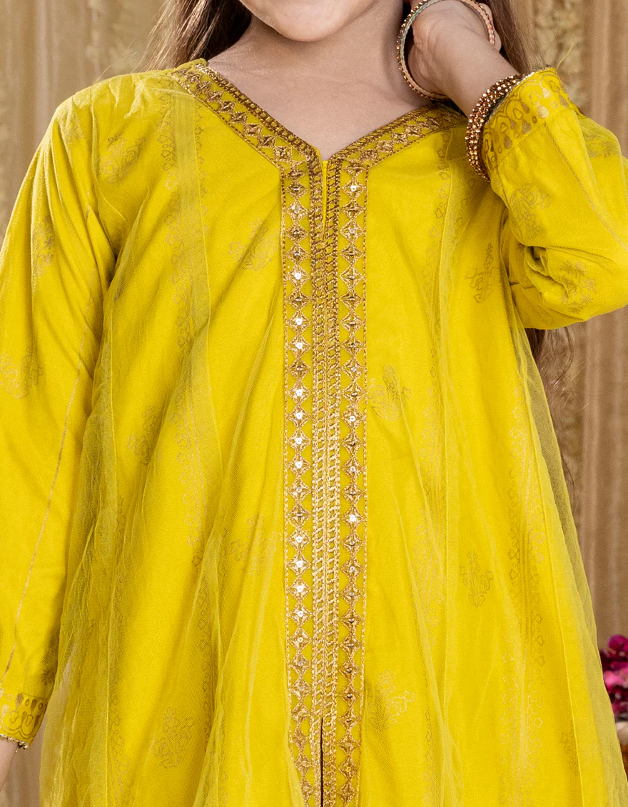 YELLOW SILK 3PC STITCHED | JGK-S-JGP-25-1522 FB/RAZZLE DAZZLE-04 - Image 3