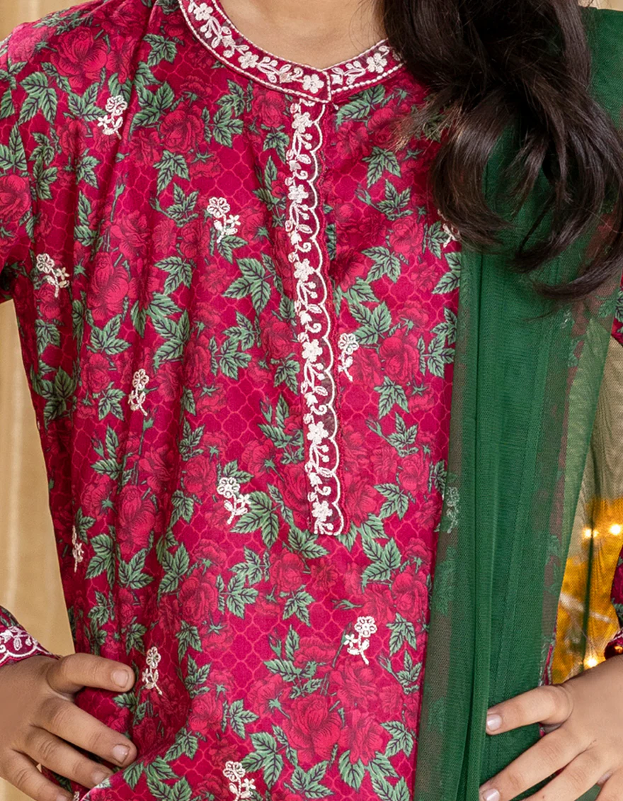 PINK LAWN 3PC STITCHED | JGK-S-JGP-25-1536 FB/FLORISTA-2 - Image 2