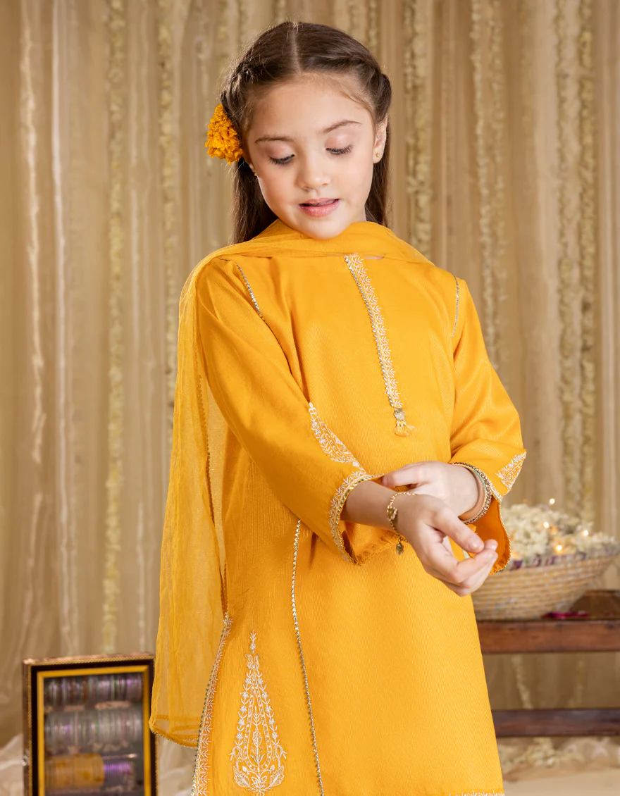 YELLOW DOBBY 3PC STITCHED | JGK-S-JGP-25-1540 FB/BASIC BLOCK-06 - Image 2