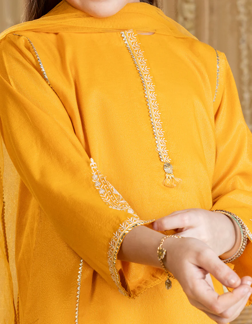 YELLOW DOBBY 3PC STITCHED | JGK-S-JGP-25-1540 FB/BASIC BLOCK-06 - Image 3