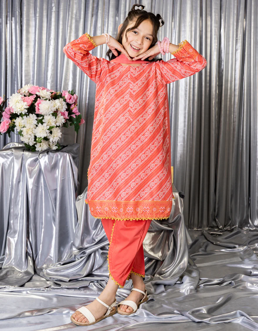 PEACH LAWN 3PC STITCHED | JGK-S-JGP-25-1543 FB/CHUNRI TREAT-1 - Image 3