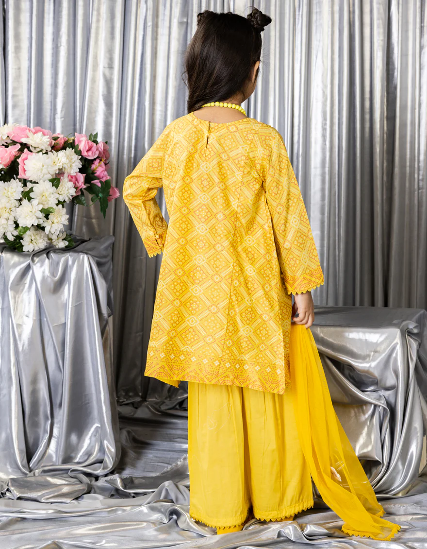 YELLOW LAWN 3PC STITCHED | JGK-S-JGP-25-1546 FB/CHUNRI TREAT-4 - Image 2