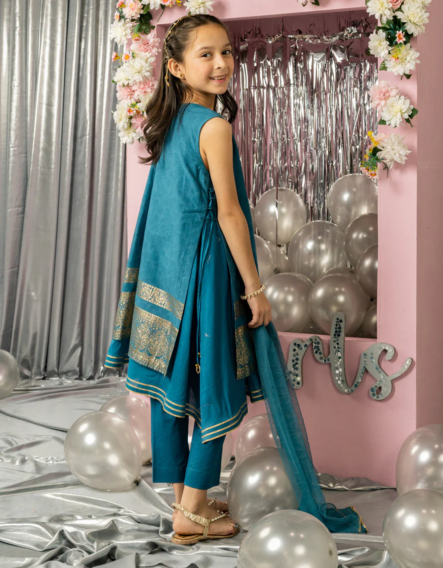BLUE LAWN 3PC STITCHED | JGK-S-JGP-25-1559 FB/FESTIVE FOIL-5 - Image 2