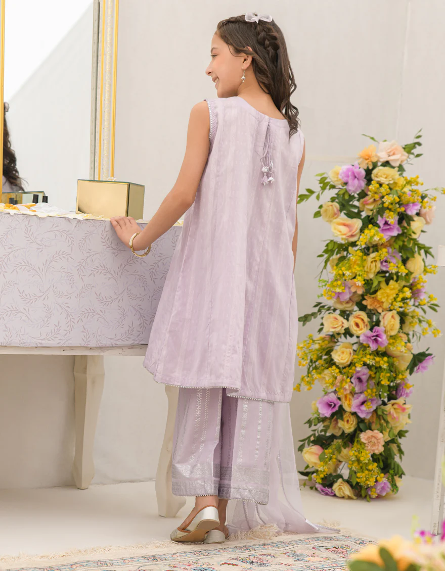 LILAC DOBBY 3PC STITCHED | JGK-S-JGP-25-1574 FB - Image 2