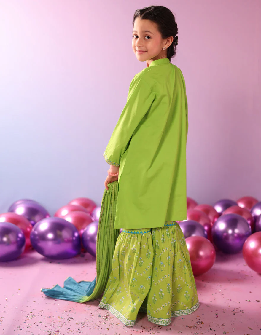 GREEN LAWN SILK 3PC STITCHED | JGK-S-JGP-25-1583 FB - Image 2
