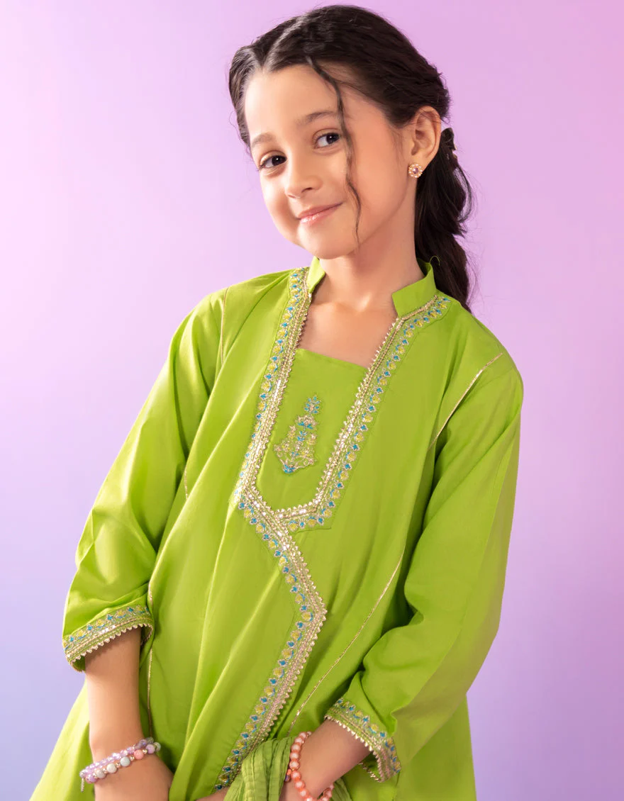 GREEN LAWN SILK 3PC STITCHED | JGK-S-JGP-25-1583 FB - Image 3