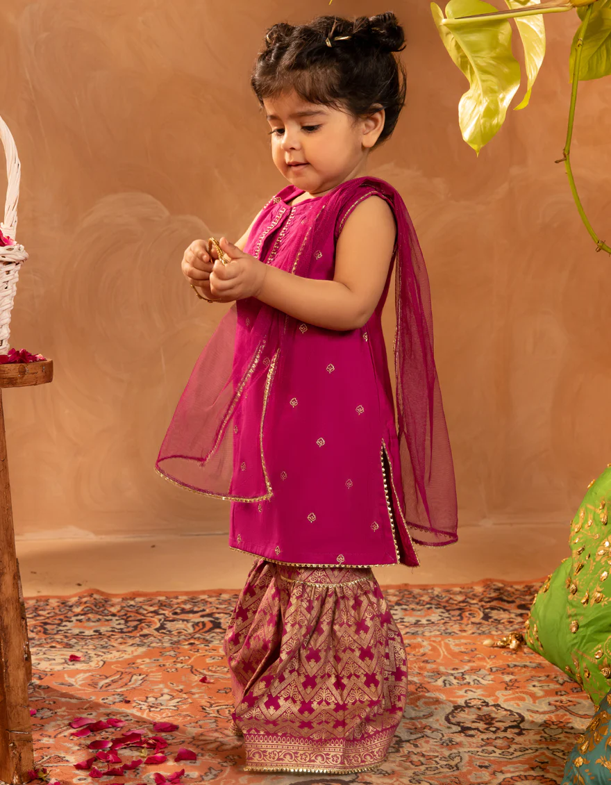 MAGENTA COTTON SILK 3PC STITCHED | JGK-S-JIF-25-1705 FB - Image 2
