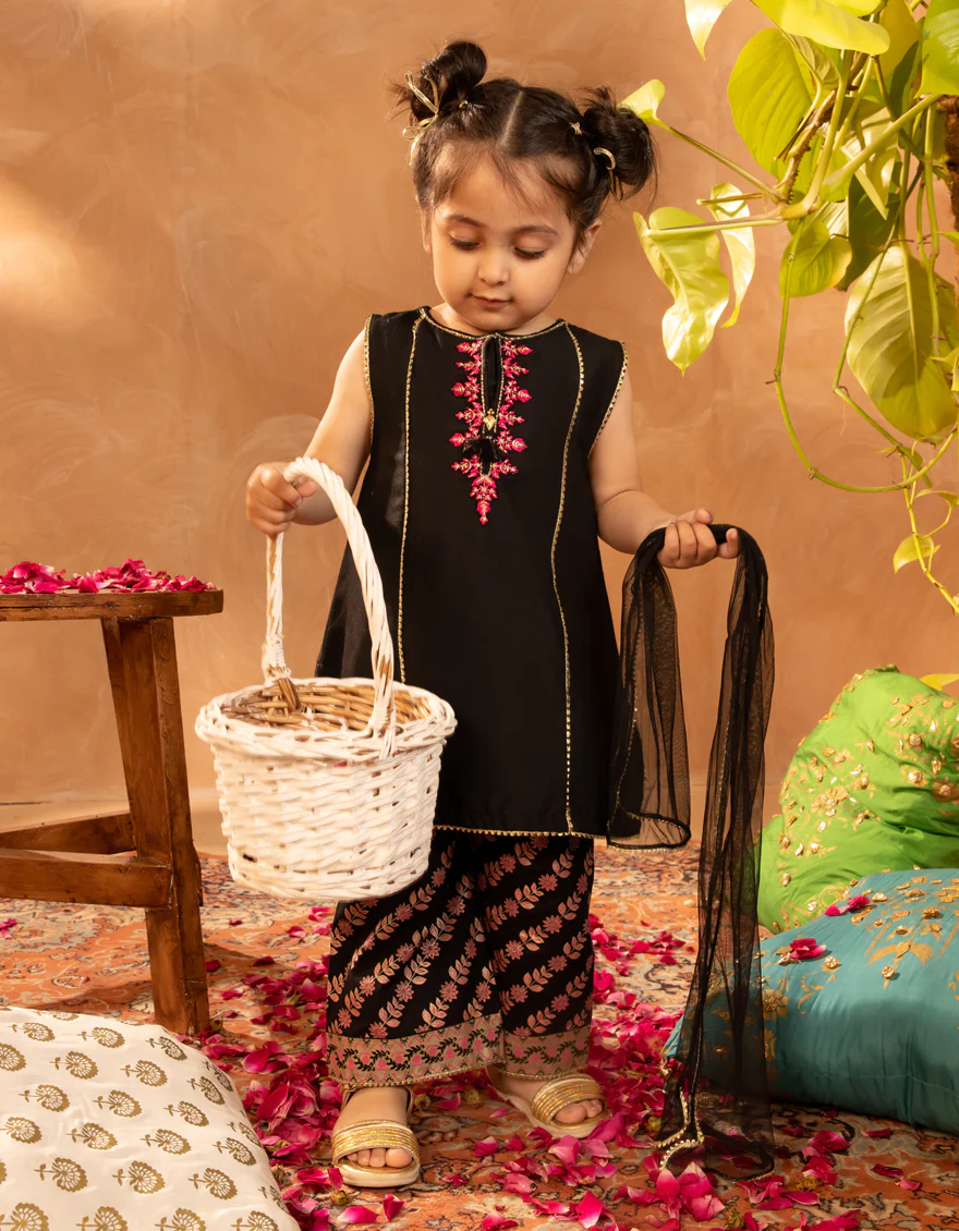 BLACK SILK 3PC STITCHED | JGK-S-JIF-25-1706 FB
