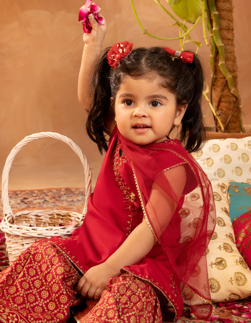 RED COTTON SILK 3PC STITCHED | JGK-S-JIF-25-1707 FB - Image 3
