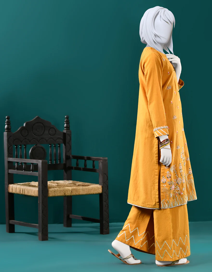 MUSTARD DOBBY 2PC STITCHED | JGK-S-JJT2-US-22-034 FB/MIX-3903 - Image 2