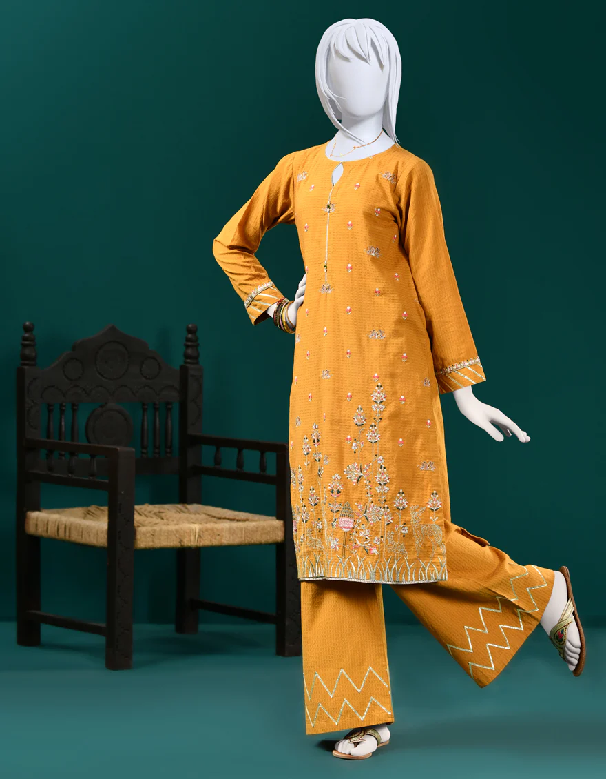 MUSTARD DOBBY 2PC STITCHED | JGK-S-JJT2-US-22-034 FB/MIX-3903 - Image 4