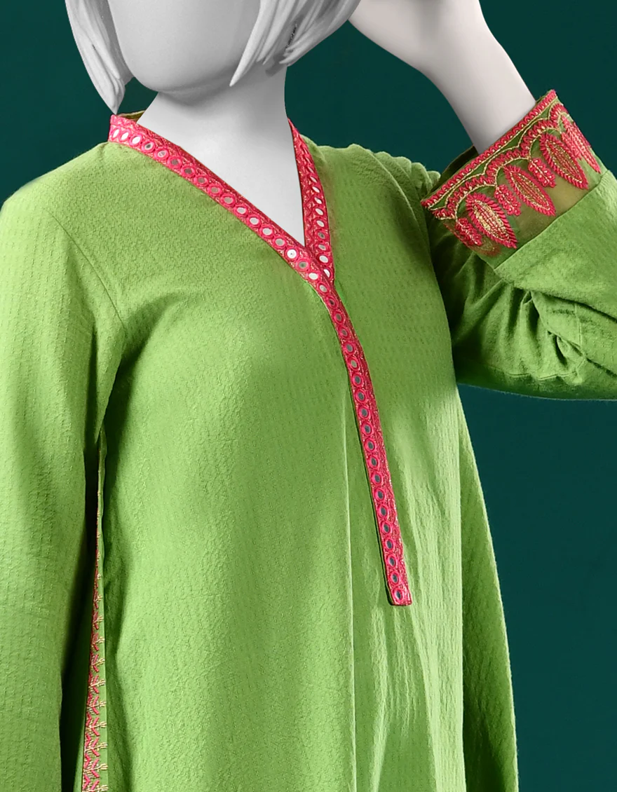 GREEN DOBBY 2PC STITCHED | JGK-S-JJT2-US-22-037 FB/MIX-3903 - Image 2