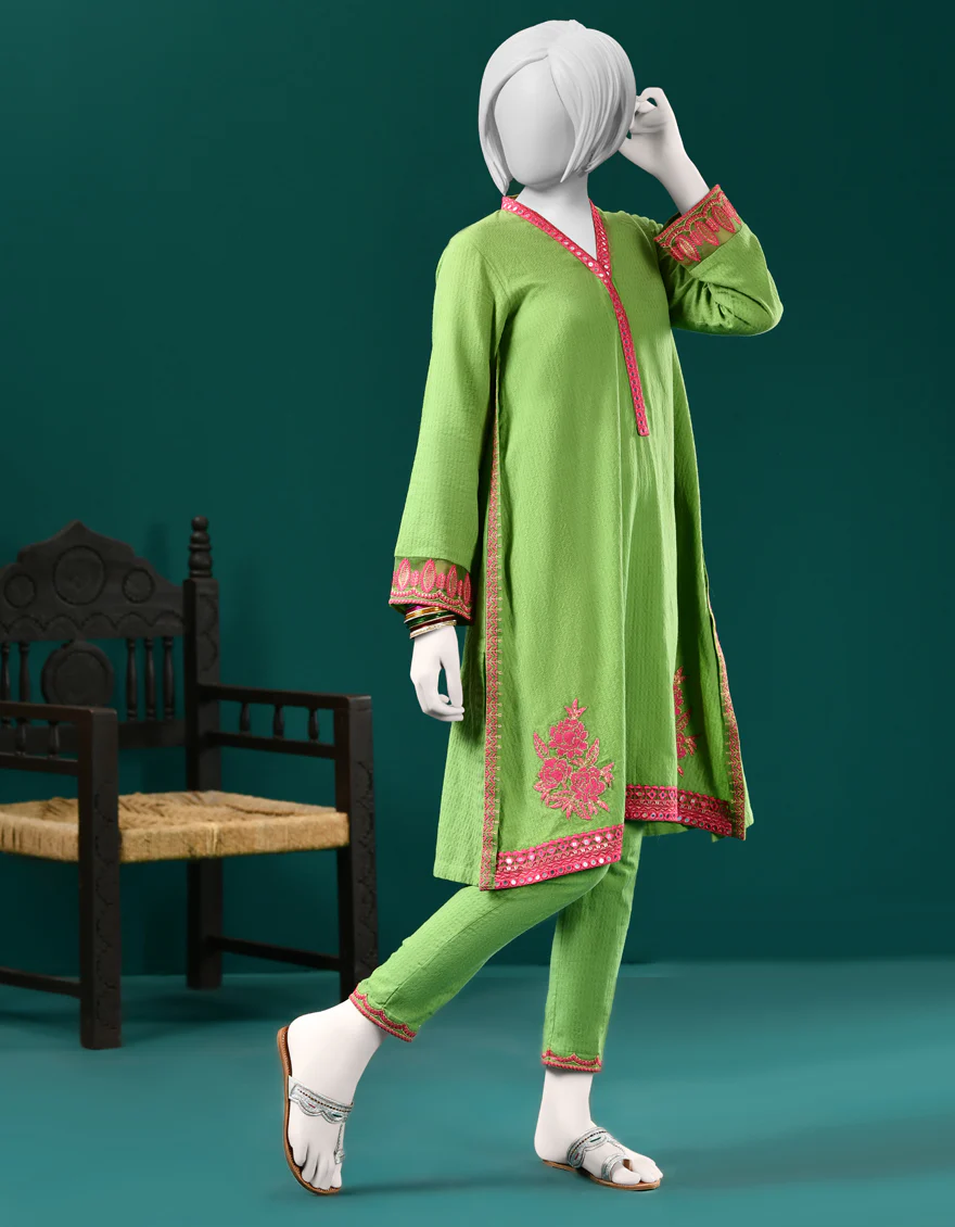 GREEN DOBBY 2PC STITCHED | JGK-S-JJT2-US-22-037 FB/MIX-3903 - Image 3