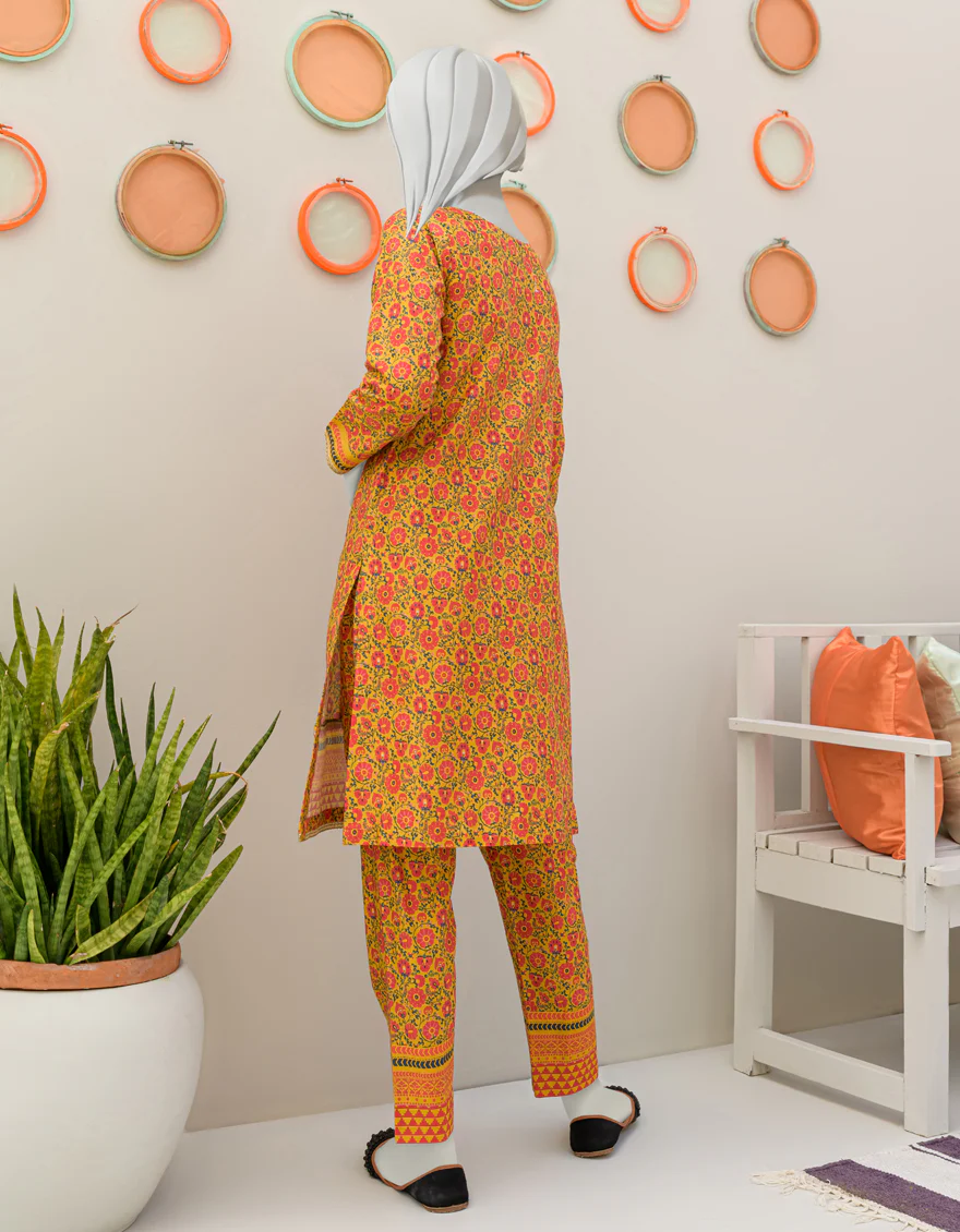 YELLOW CAMBRIC 2PC STITCHED | JGK-S-JJT2-US-23-054 FB/ANSHARA - Image 2