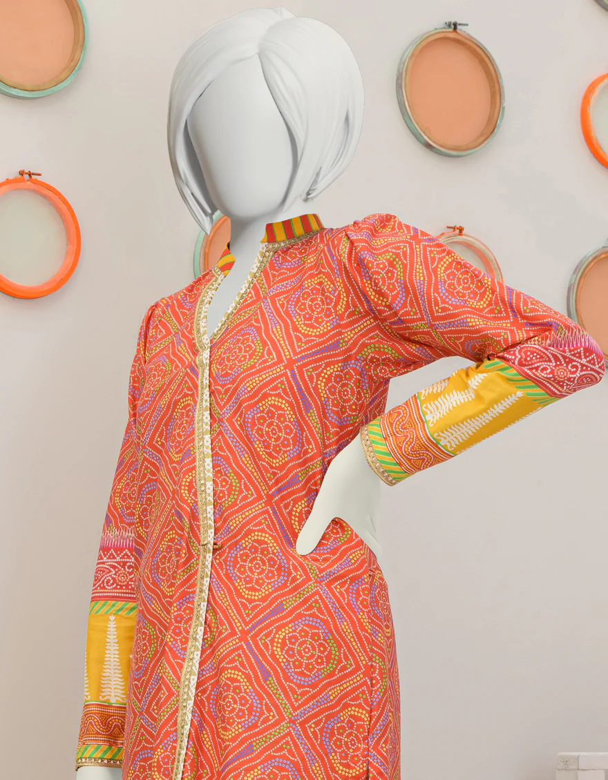 RED CAMBRIC 2PC STITCHED | JGK-S-JJT2-US-23-055 FB/MANTASHA - Image 2