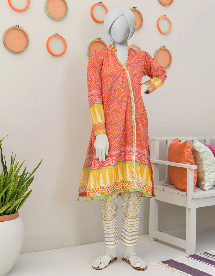RED CAMBRIC 2PC STITCHED | JGK-S-JJT2-US-23-055 FB/MANTASHA - Image 3
