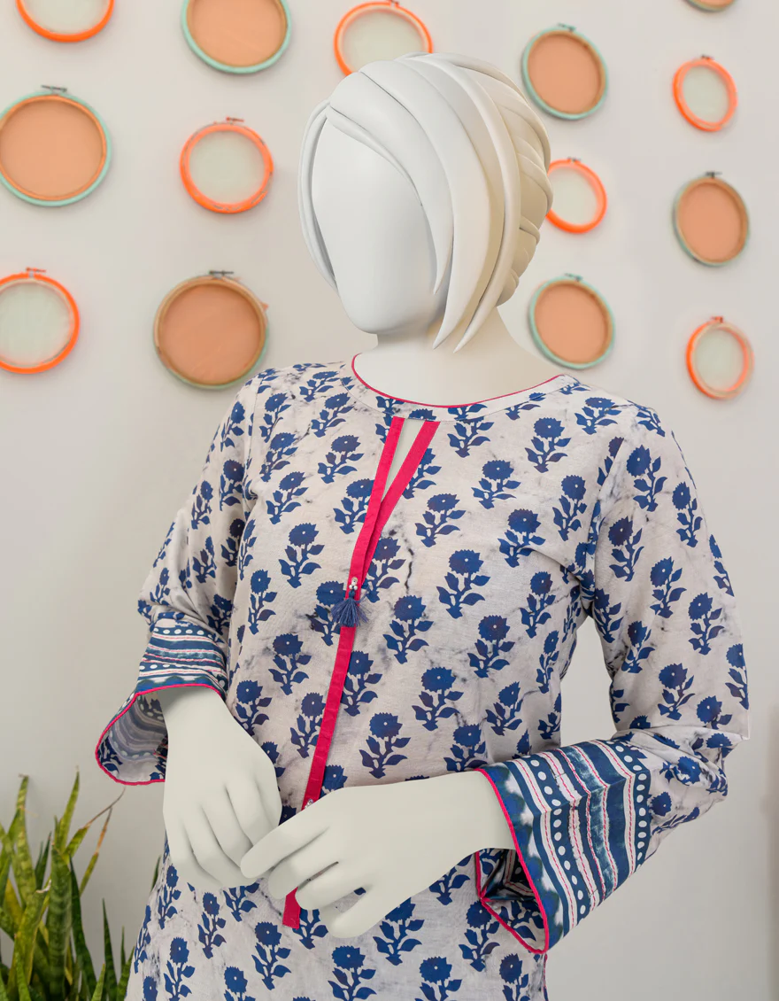 WHITE BLUE CAMBRIC 2PC STITCHED | JGK-S-JJT2-US-23-057 FB/COBALT - Image 3