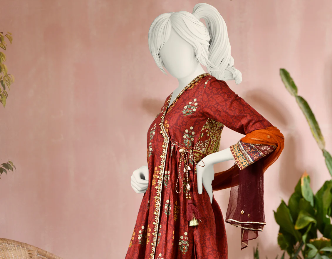 MAROON CAMBRIC 3PC STITCHED | JGK-S-JJTS-US-22-016 FB/2122 - Image 4