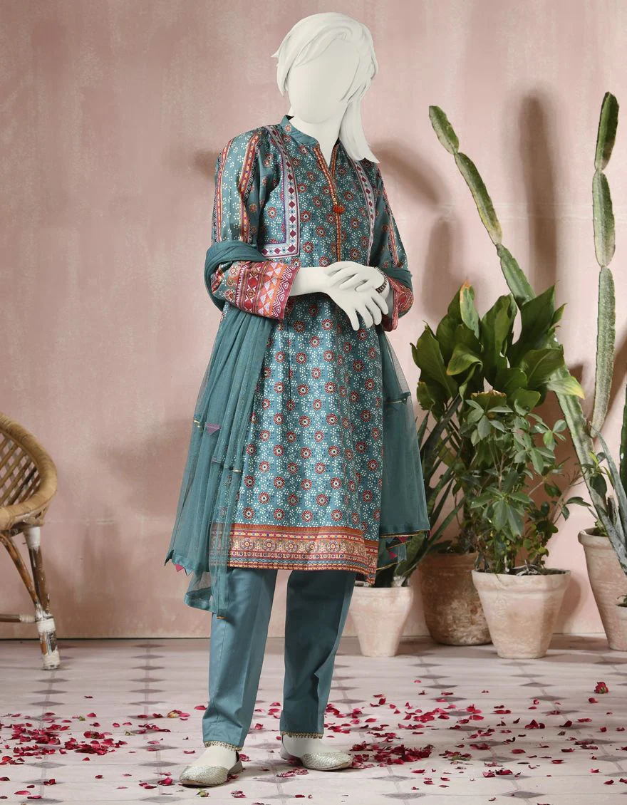 TEAL GREEN 3PC STITCHED | JGK-S-JJTS-US-22-019 FB/22-2210 - Image 3