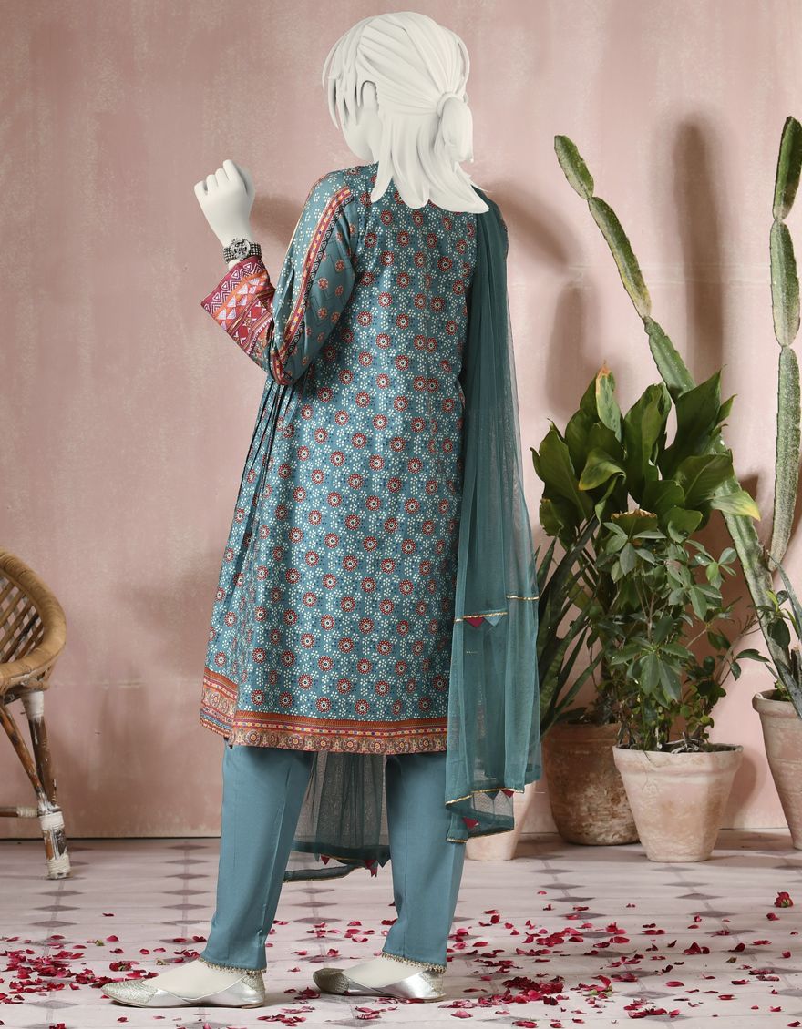 TEAL GREEN 3PC STITCHED | JGK-S-JJTS-US-22-019 FB/22-2210 - Image 4