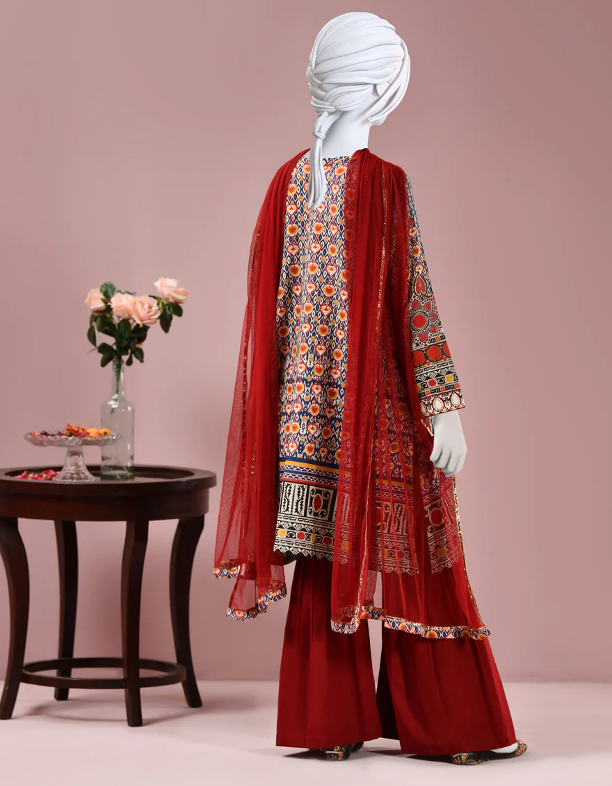BLUE CAMBRIC 3PC STITCHED | JGK-S-JJTS-US-22-033 FB/RAINI(22-3169) - Image 2
