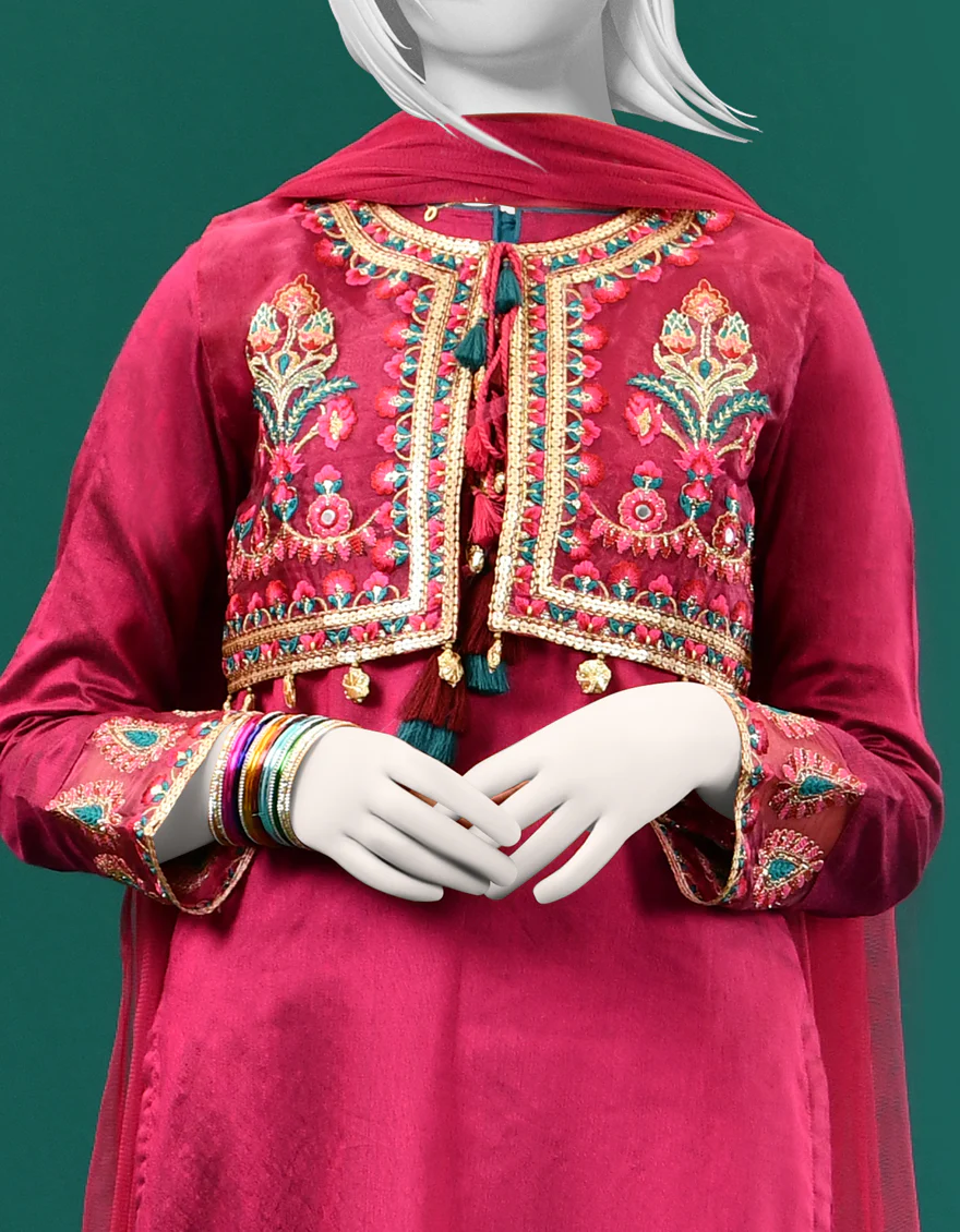MAGENTA SILK 3PC STITCHED | JGK-S-JJTS-US-22-040 FB/FF-035 - Image 2