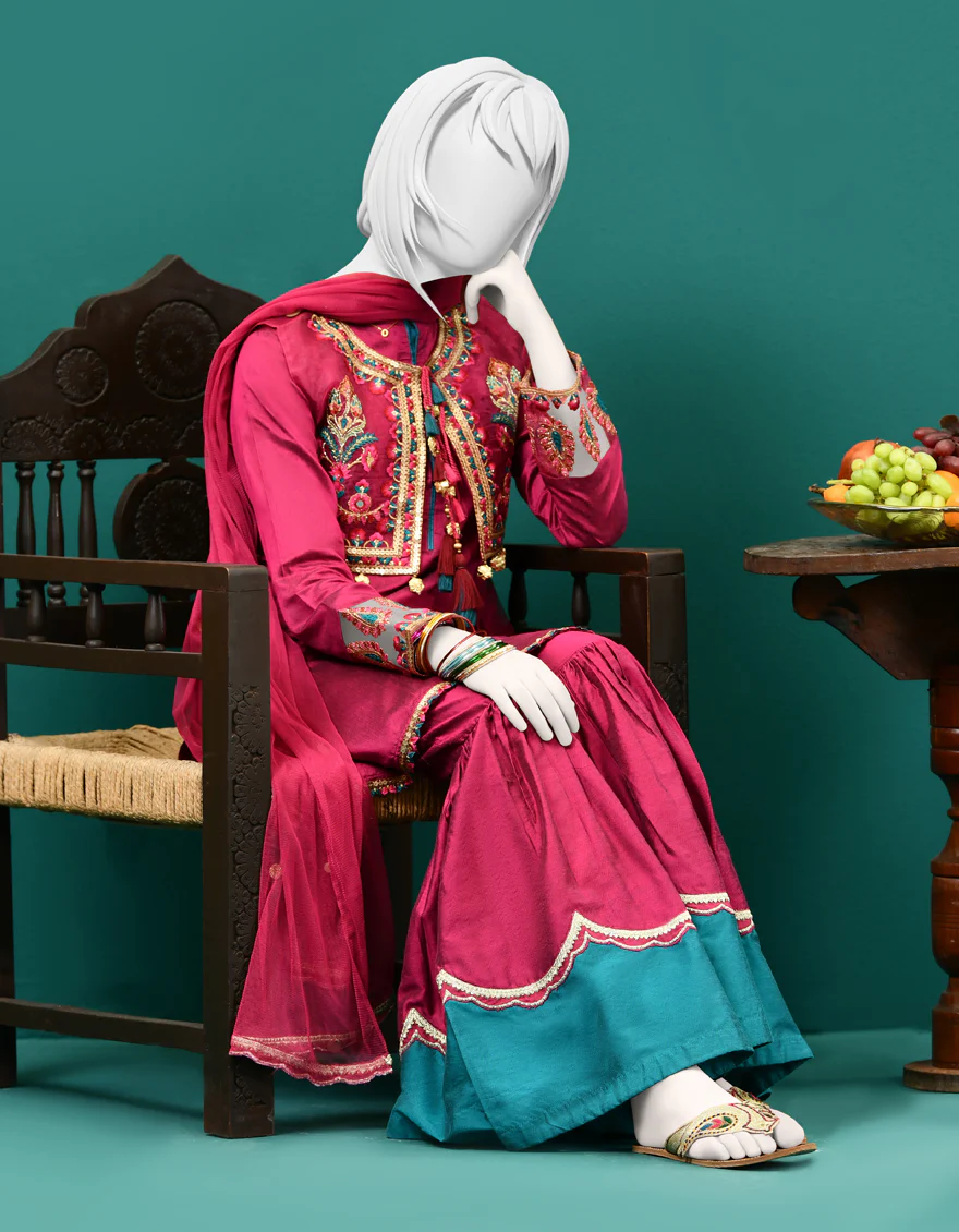 MAGENTA SILK 3PC STITCHED | JGK-S-JJTS-US-22-040 FB/FF-035 - Image 3