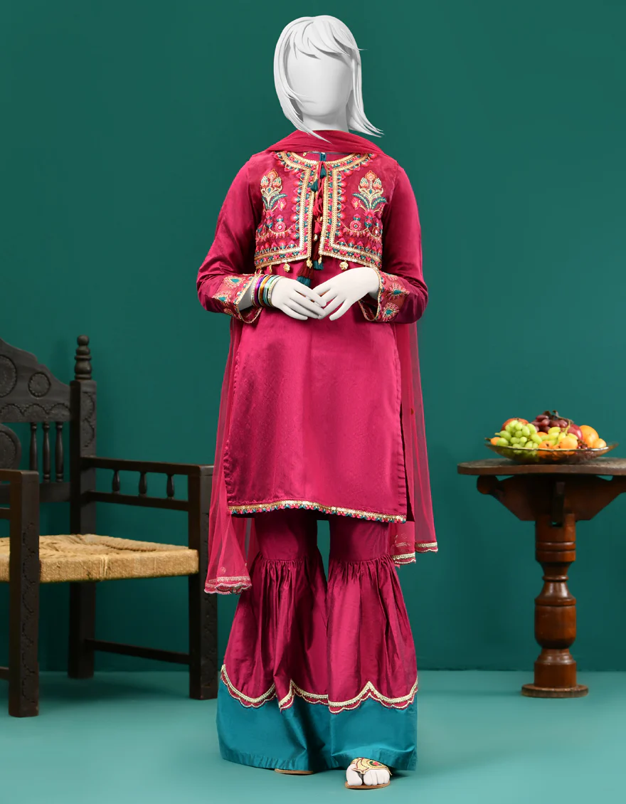 MAGENTA SILK 3PC STITCHED | JGK-S-JJTS-US-22-040 FB/FF-035 - Image 4