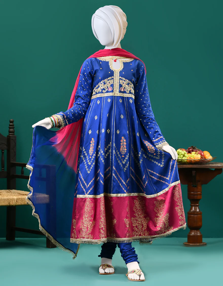 BLUE RAW SILK 3PC STITCHED | JGK-S-JJTS-US-22-042 FB/FF-035 - Image 2