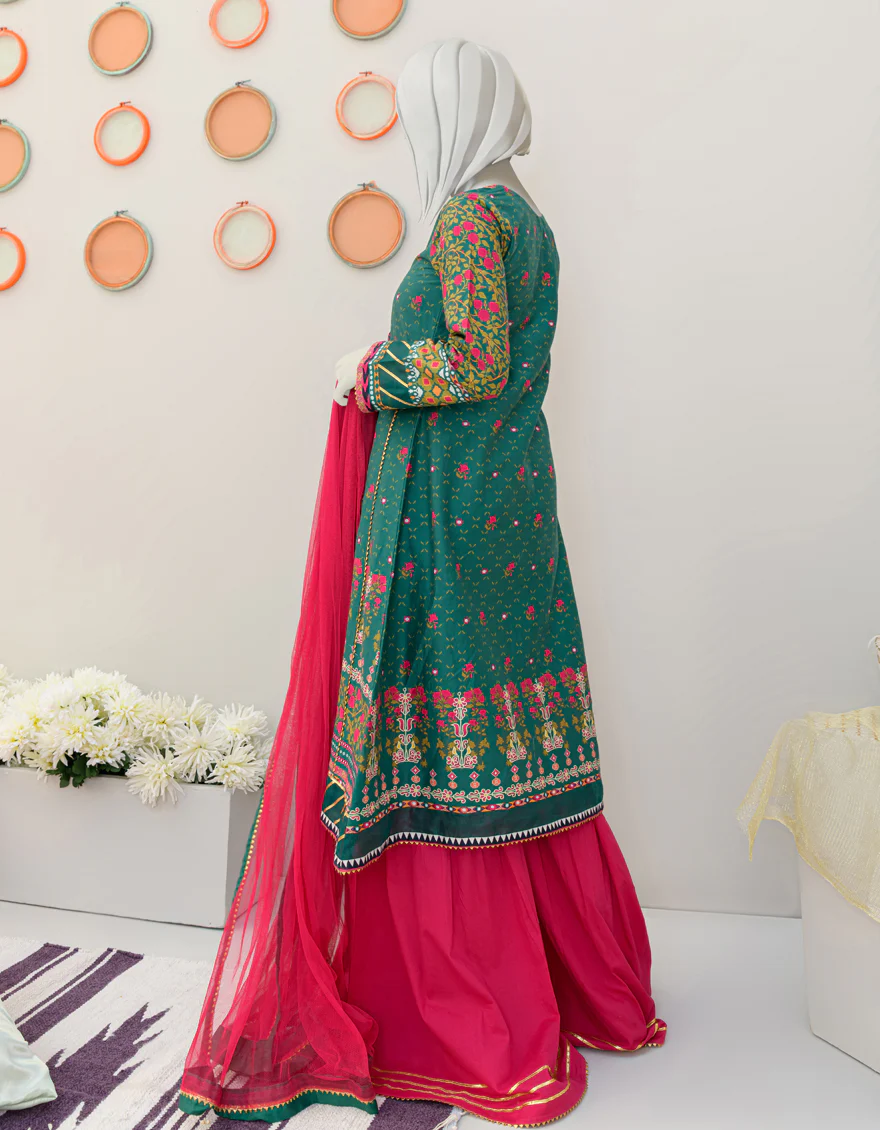 GREEN CAMBRIC 3PC STITCHED | JGK-S-JJTS-US-23-061 FB/DHANAK - Image 2