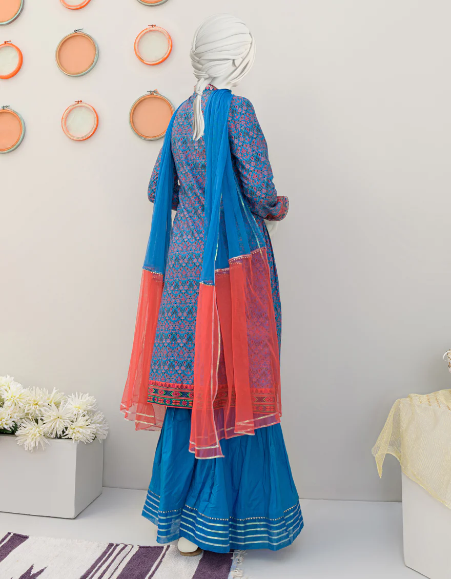 BLUE CAMBRIC 3PC STITCHED | JGK-S-JJTS-US-23-063 FB/TORA - Image 2