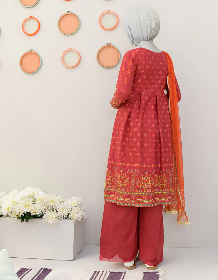 RUST CAMBRIC 3PC STITCHED | JGK-S-JJTS-US-23-065 FB/SHEER - Image 2