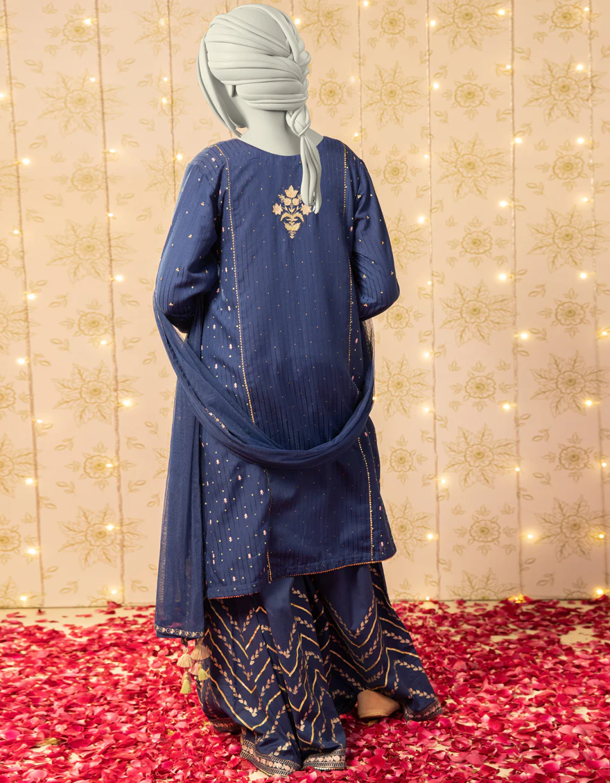 BLUE TEXTURED 3PC STITCHED | JGK-S-JTF-25-754 FB/ - Image 2