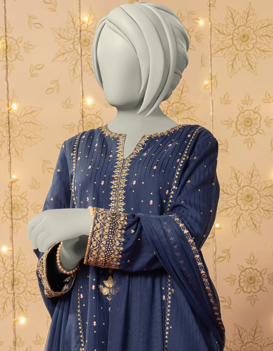 BLUE TEXTURED 3PC STITCHED | JGK-S-JTF-25-754 FB/ - Image 3